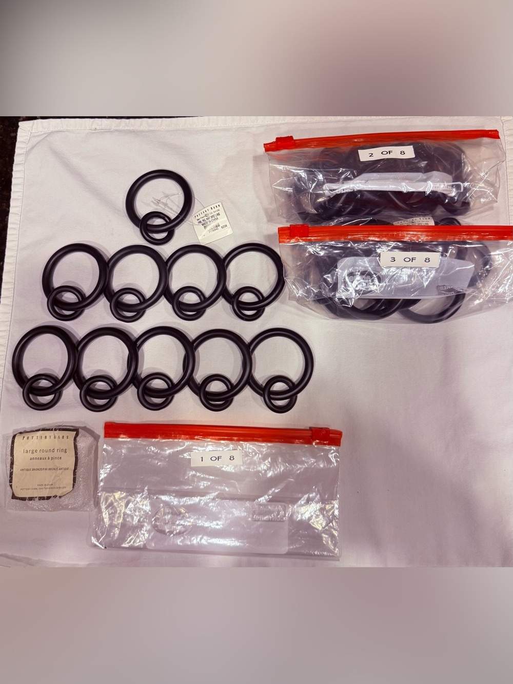 Pottery Barn Quiet-Glide Curtain Rings | Antique Bronze | 3 Sets